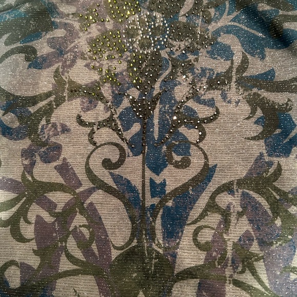 Christopher & Banks 3/4 sleeve Metallic Multicolored Top Medium, NWT - Picture 3 of 5